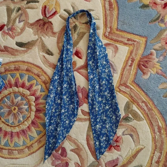 Vtg Like New Partners Please Blue Floral Dress w/ Matching Scarf Size XL/XXL - Picture 5 of 9